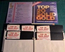 TOP 20 SOLID GOLD - GAME x Commodore 64 - 5 Floppy Disk Originale - C64 TESTATO