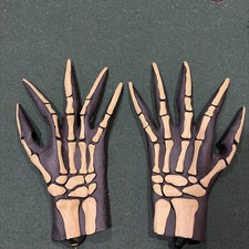 Skeleton Bone Monster Hands Halloween Costume Gloves One Size Vintage