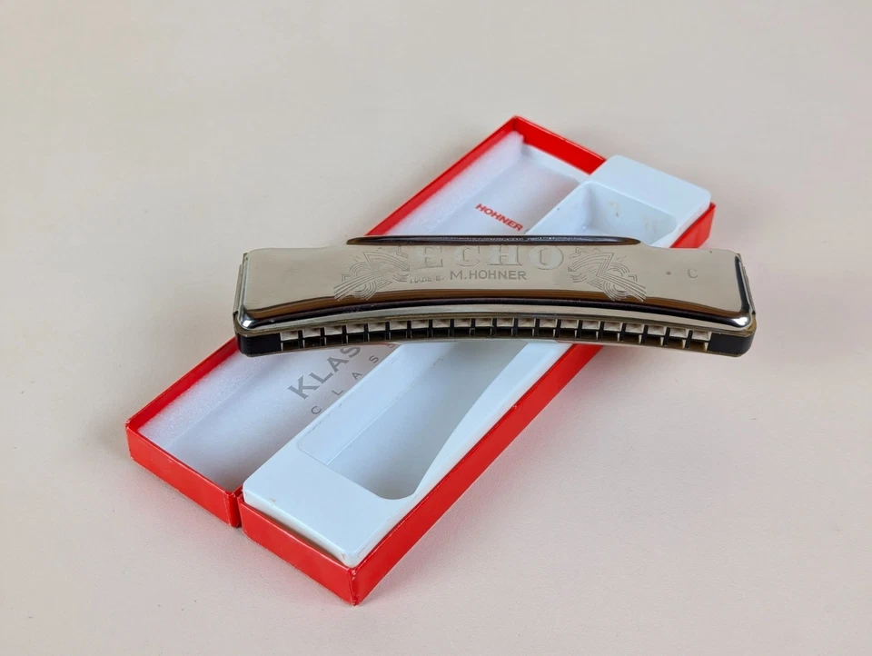 Harmonica M. Hohner Echo Métal Bois 40 Stimmen Boîte - Photo 2/4