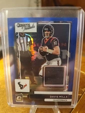 Davis Mills Game Worn Relic 2022 Donruss Optic Threads Blue Hyper #DT-DM Texans