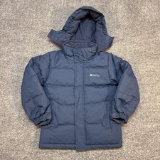 Mountain Warehouse Jacket Kids 5-6 Blue Hooded Puffer Water Resistant Winter