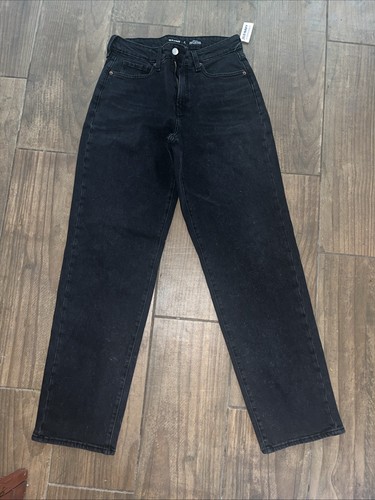 NWT Old Navy Women's 6 Tall High Rise Curvy OG Loose Dark Gray Black Jeans New