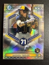 2026 Bowman Chrome Top 100 Andrew Fischer Milwaukee Brewers BTP-71 Insert