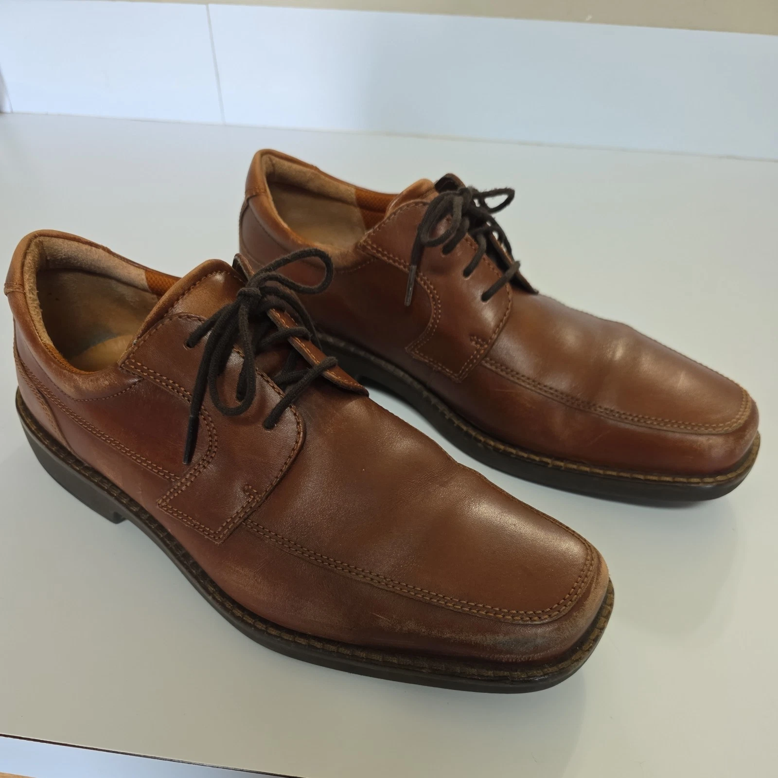 Mocassini Ecco Seattle da uomo taglia 44 US 10 10 5 scarpe eleganti in pelle marrone
