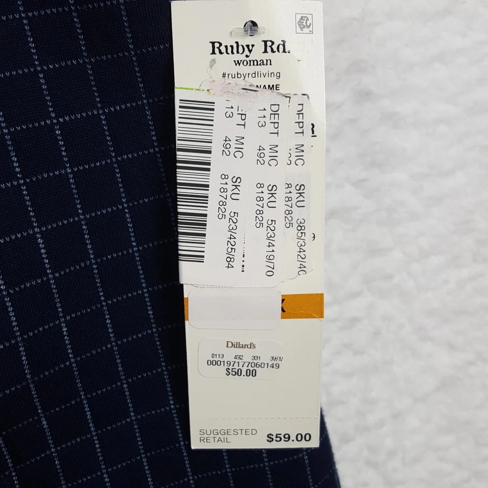 NEW $69 Ruby Rd. WEEKEND MOOD Quilted Snap Front Vest Plus Size 3X Blue - Image 3 of 4