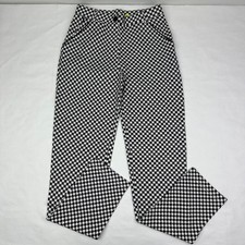 Betabrand Women's NWT White Catstooth Chino Straight-Leg Dress Yoga Pant Small