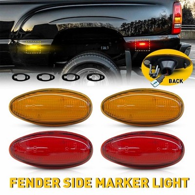 4X LED Side Marker Light For 1999 00-2014 GMC Sierra 2500HD 3500HD 15793901 EPY