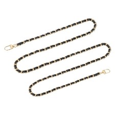 55" Purse Chain Strap with Buckles for Shoulder and Cross Body Black Gold