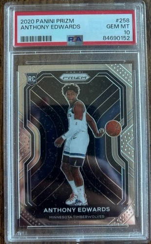 Panini Prizm Anthony Edwards 2020-21 #258 RC Base PSA 10 GEM MINT