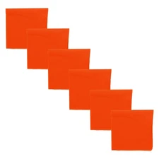 Solid Color Bandana - Set of 6 Bandannas Orange