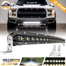 Slim 26inch LED Light Bar Curved Flood Spot Combo Offroad Driving 4X4 Truck 28"