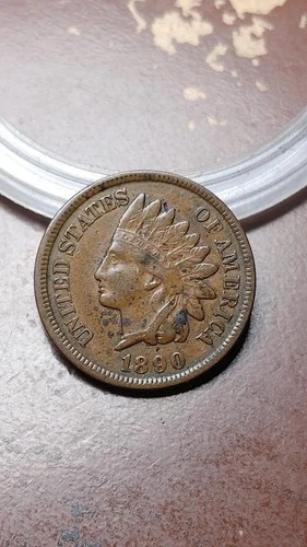 1890 Indian Head Cent Penny VF/XF Spotty                                    W862