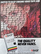 1983 BASF Chrome VCR Tape The Quality Never Fades Great Art Vintage Print Ad