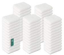 60 Pack White Cotton Washcloths 12x12" 400 GSM Soft Face Body Towels