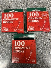 RARE Kurt S. Adler Ornament Hooks 1 1/8" Silver 3 Boxes of 100 FAST FREE SHIP