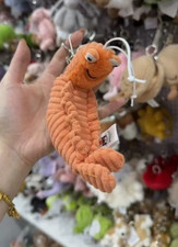 Jellycat Sheldon Shrimp Plush Bag Charm Keychain NWT Cute Ocean Gift