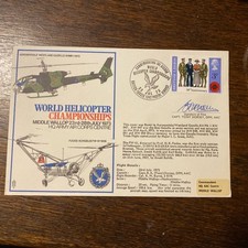 GB 1973 World Helicopter Championships Flown & Signed RAF Cover BFPS 1342