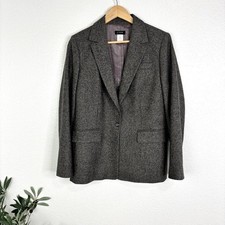 NWOT J. CREW Wool Career One Button Blazer Charcoal Gray Jacket - 6