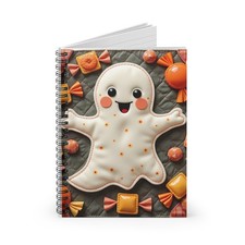 Cute Ghost Spiral Notebook - Halloween, Journaling, School, Gift, Writing