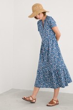 Seasalt Women's Regular Rainette Above-Ankle Dress Jersey Screenprint Daisy Mari