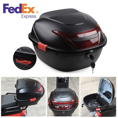 Motorcycle Scooter Rear Box Tail Luggage Storage Case Lock Kit Reflector US Ship