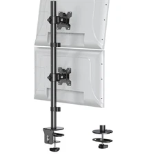 ErgoFocus Vertical Dual Monitor Stand, Stacked Monitor Mount for 2 Screen Max...