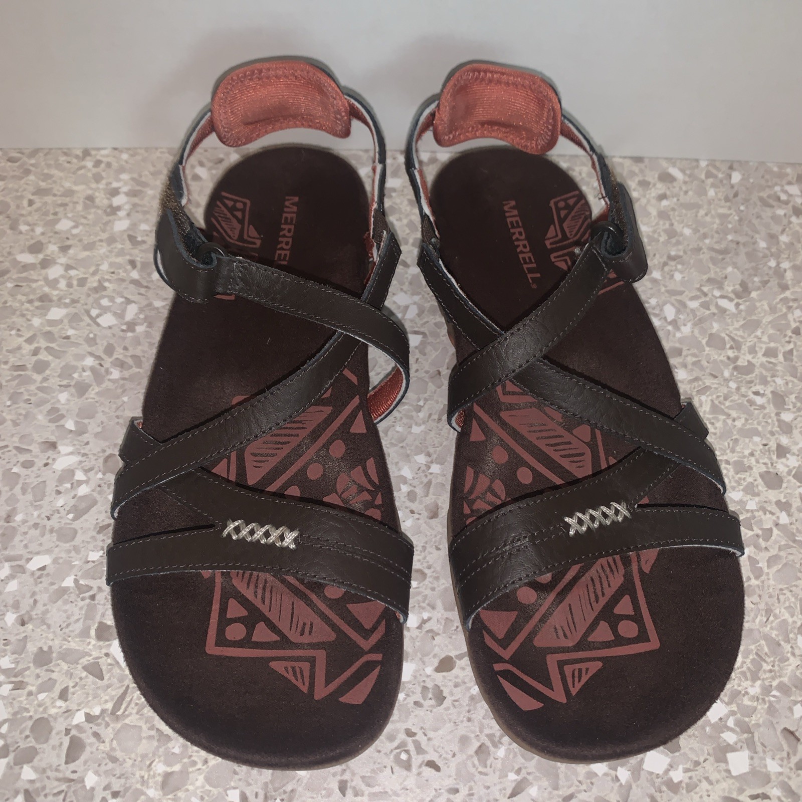 Merrell Sandspur Rose outdoor casual sandalo pelle cacao corallo donna 8 escursionismo