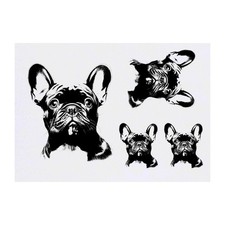 4 x 'French bulldog' Temporary Tattoos / Transfers TO00062812 