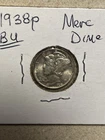 1938 P Mercury Silver Dime - Full Split Bands ~ Brilliant Uncirculated