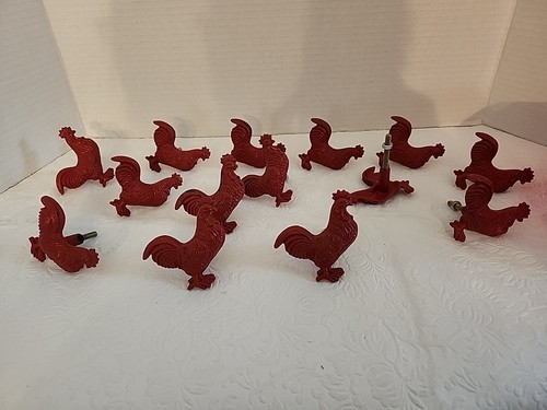 14 rustikale rote massive Metall Gusseisen Schubladenknöpfe zieht Hähne/Huhn Hardware - Bild 8 von 10