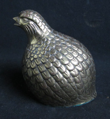 Vtg. Brass Quail Partridge Grouse Figurine 13 oz. Paperweight 4'' Tall 2 1/2''Wide