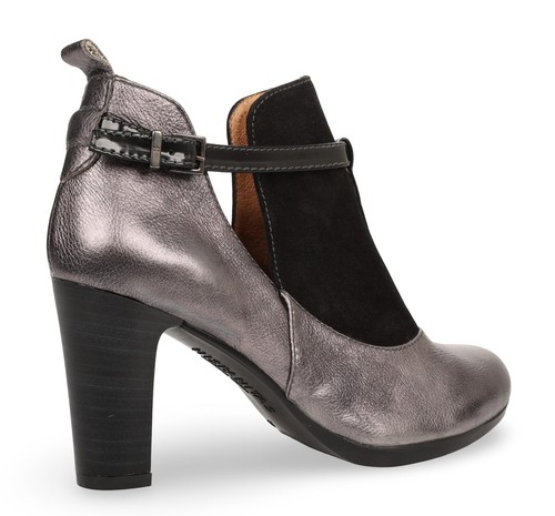 Womens HISPANITAS Black / Graphite Leather Ankle Booties Sz. 35 EU $259 - Picture 3 of 9