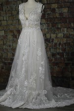 Authentic Sottero-Midgley ivory Gold Bridal Wedding Dress Bridal Gown S12 1968