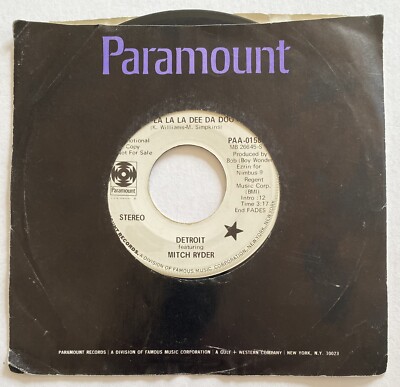 DETROIT featuring MITCH RYDER - OO LA LA LA DEE DA DOO/GIMME SHELTER - PROMO 45