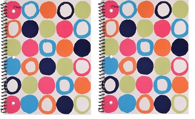 Beautiful Mead Shape-It-Up Spiral Notebooks, 2-Pk, Circles, 70 Sheets, Wide-Rule