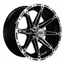 GTW Machined/Black Element Golf Cart 14x7 Wheel |4x101.6mm Bolt Pattern |Each
