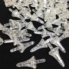 55 Vintage Clear Gold Glitter Astro Rocket Ceramic Christmas Tree Bulbs 1.25"