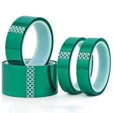 5 Roll Heat Resistant PET Green Tape High Temperature 33m 100ft /Roll Width 50mm