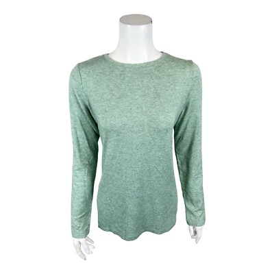 Susan Graver Women's Lifestyle Cashmoozie Knit Button-Back Top Green XX-Small Sz