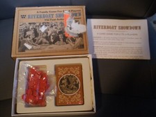 Vintage 1976 New Riverboat Showdown Card Game Cards  Chips Sealed-bad box