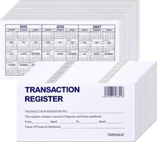 24 PCS Check Registers for Personal Checkbook, Easy to Read Checkbook Register