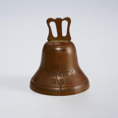 1926 Vintage Brass Mini Keepsake Liberty Bell Sesqui Centennial