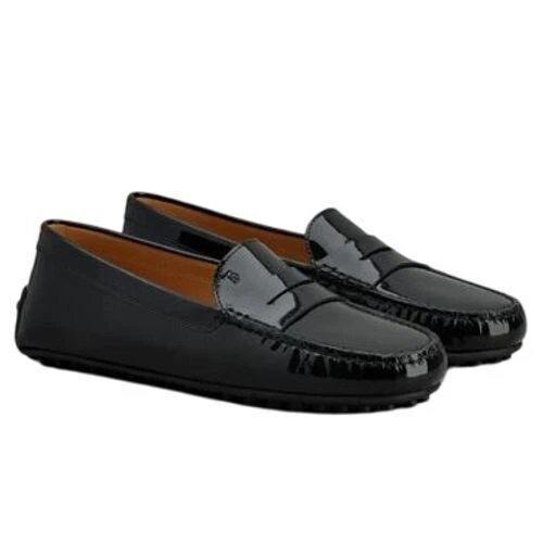 TOD’S TOD'S City Gommino Scarpe da Guida Mocassini Nero Pelle Verniciata Taglia 36 5 (US 6 5)