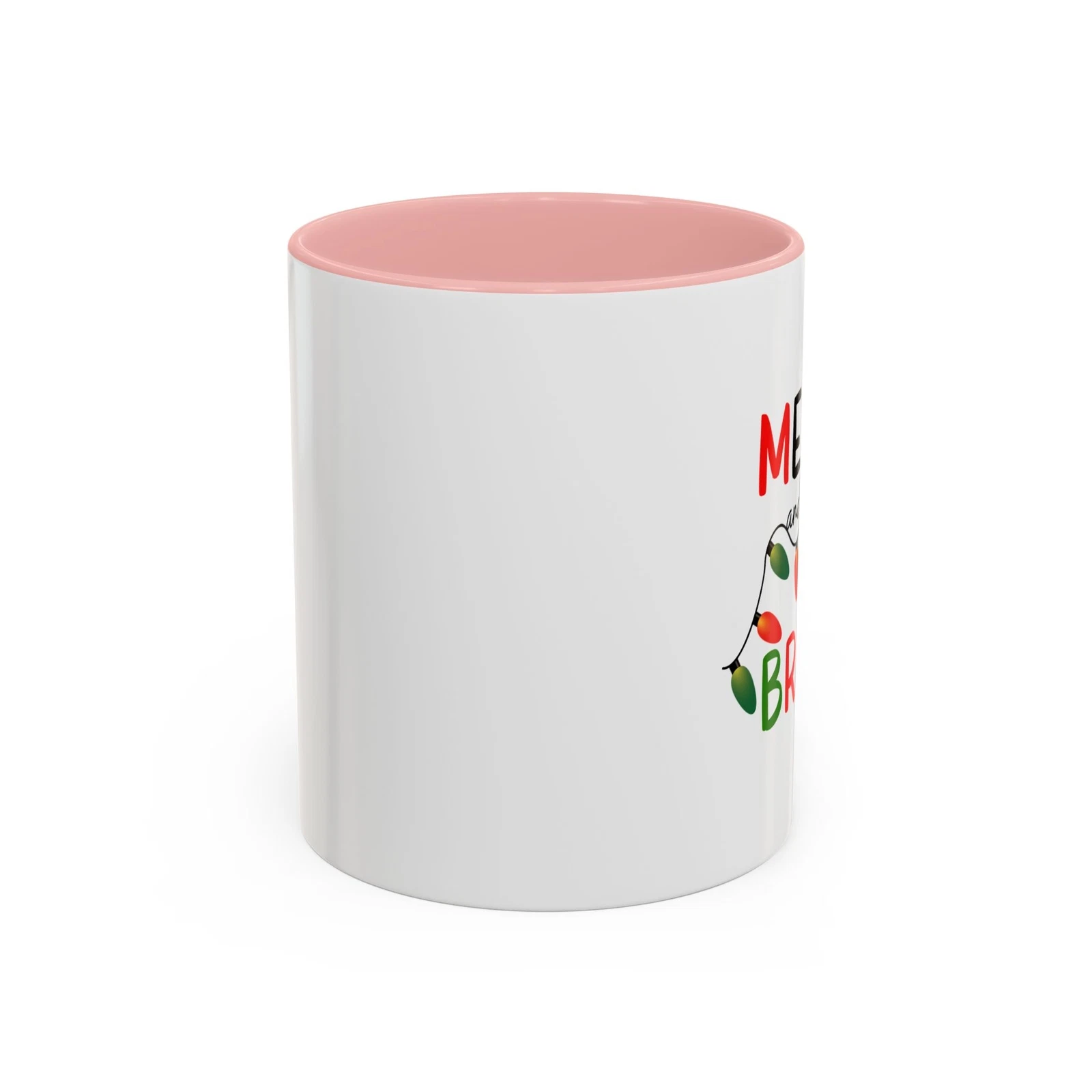 Merry and Bright Christmas Accent Coffee Tea Mug