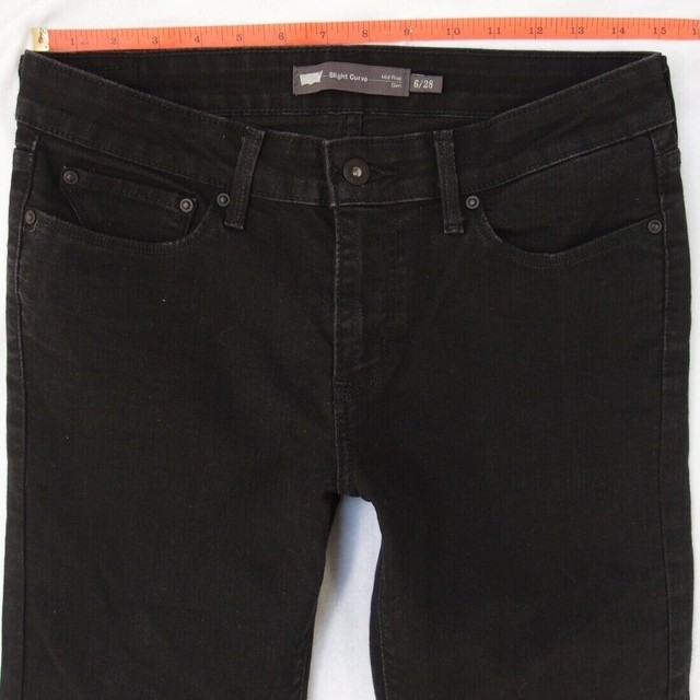 Ladies Womens Levis SLIGHT CURVE SLIM Stretch Black Jeans W29 L32 UK Size 10 | eBay