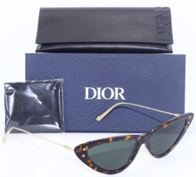NEW CHRISTIAN DIOR MISSDIOR B4U 22C0 HAVANA GOLD/GREEN LENS SUNGLASSES 55-14
