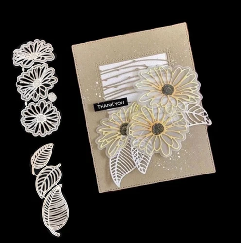 Flowers and Leaves Set Metal Cutting Die Card Making Scrapbooking Paper Craft UK
