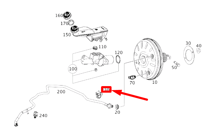 MERCEDES-BENZ CLA C117 Vakuumleitungshalterung RHD A0019955677