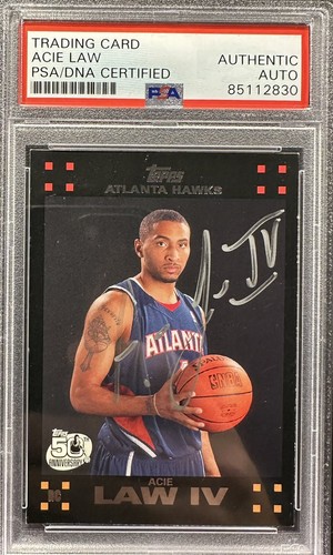 2007 Topps Acie Law IV SIGNED AUTOGRAPHED BASKETBALL Rookie Card PSA