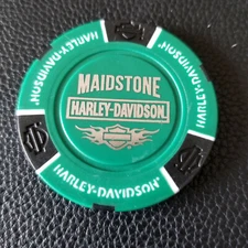 MAIDSTONE HD ~KENT, ENGLAND (Green/Black) International Harley Poker Chip  